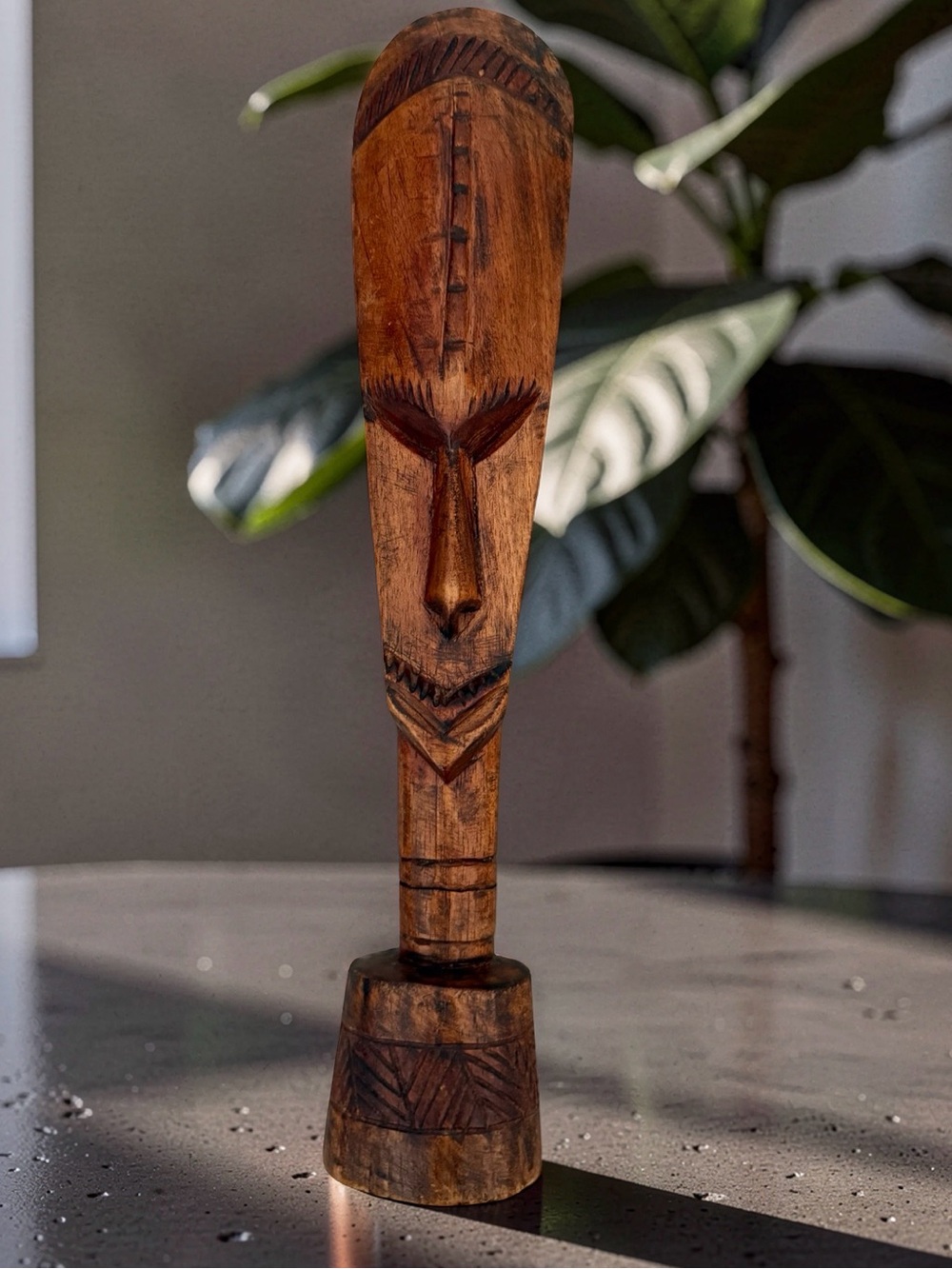 Vintage African Abstract Wood Sculpture Handcrafted in Ghana